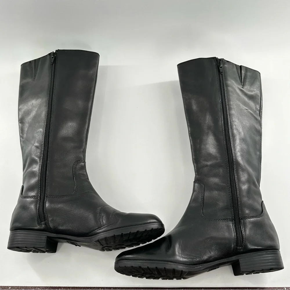 Lauren Ralph Lauren knee high boots 8 Sagira 2 black leather western equestrian - Picture 9 of 15